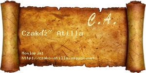 Czakó Atilla névjegykártya